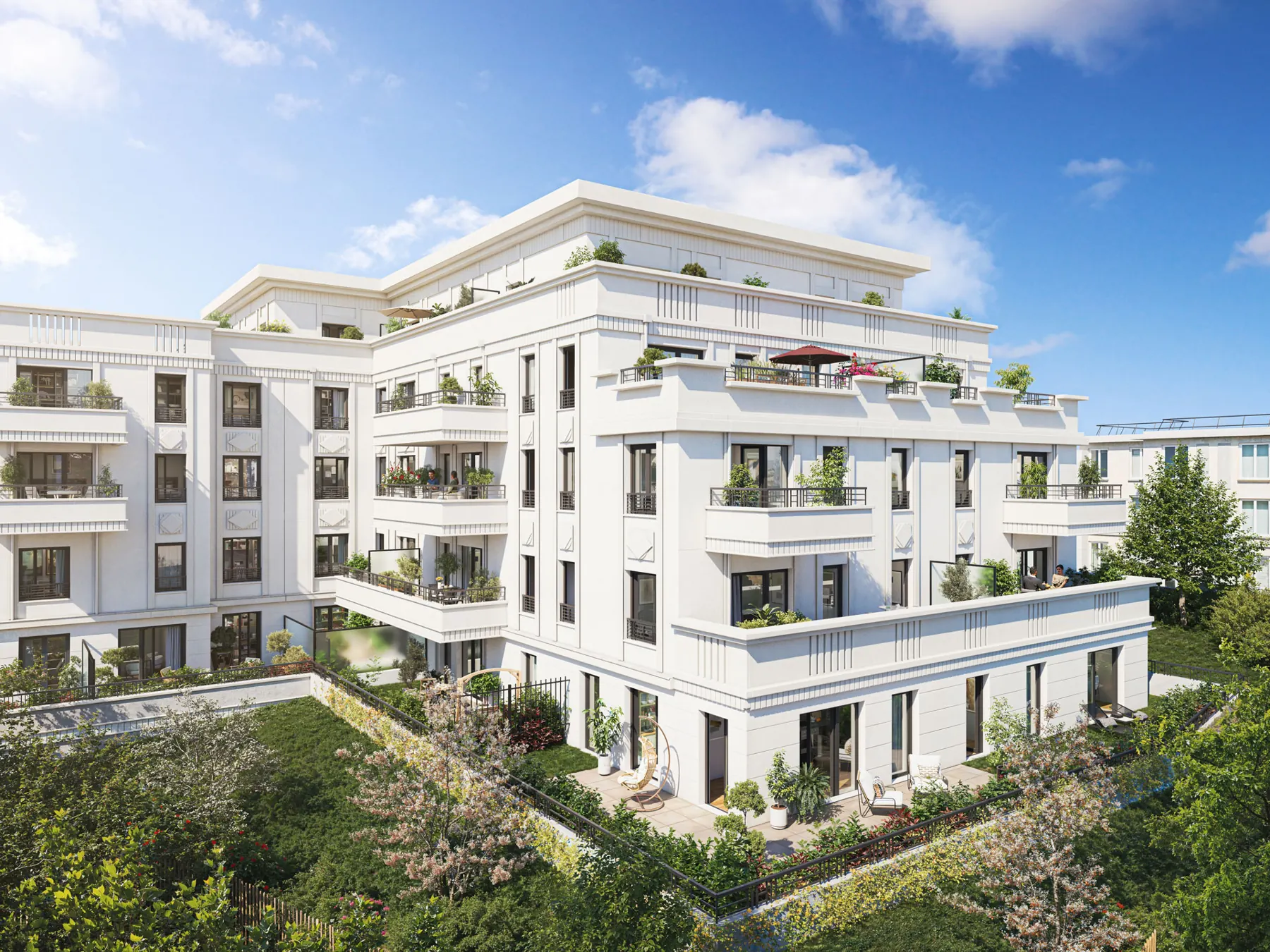 Perspective du programme neuf Les Jardins d'Althéa au Plessis-Robinson